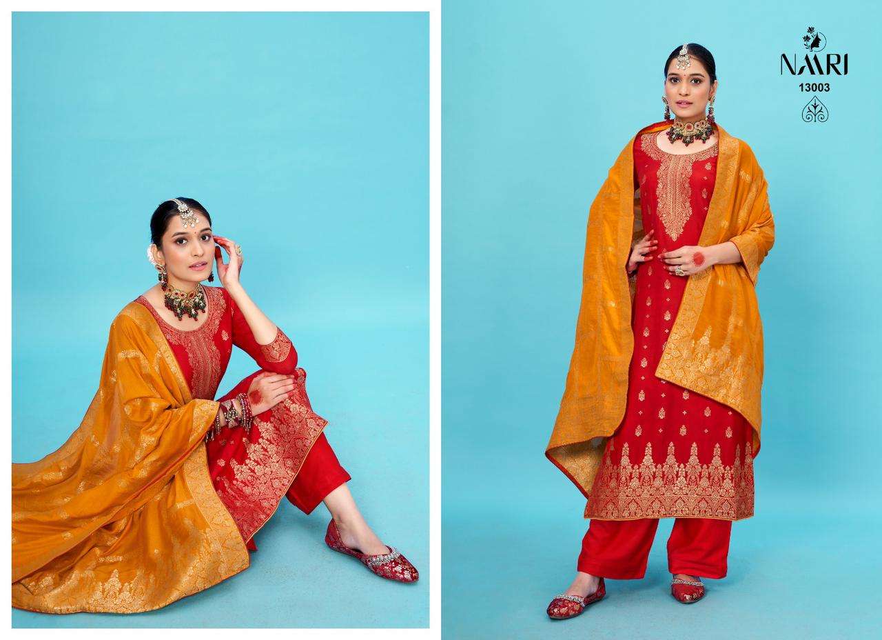 naari suhagan 13001-13004 series designer wedding wear salwar kameez wholesaler surat gujarat