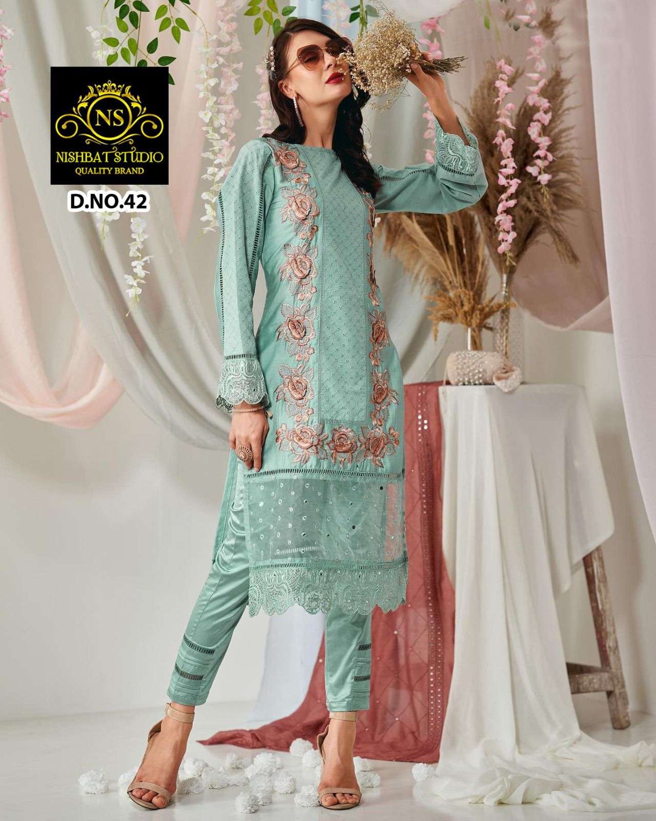 nishbat 42 colour series latest fancy pakistani readymade salwar kameez wholesaler surat
