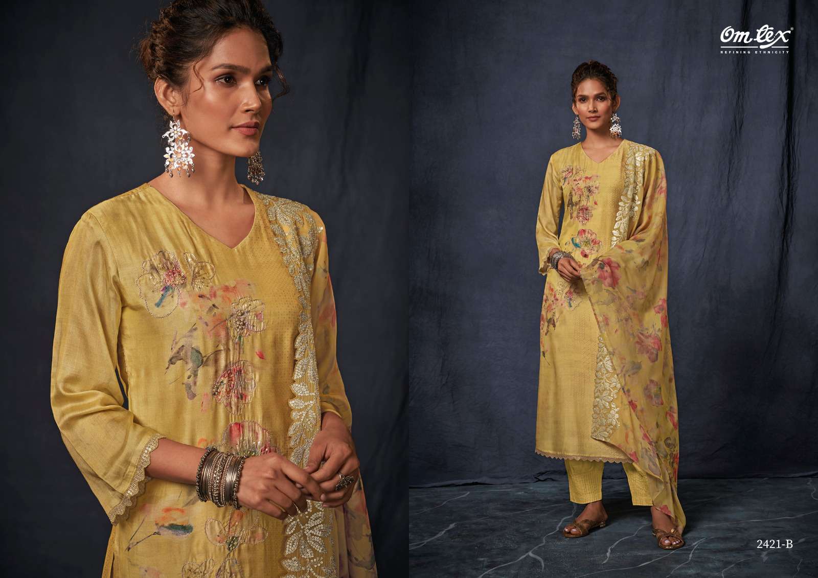 omtex zest 2421 colour series designer fancy latest partywear salwar kameez wholesaler