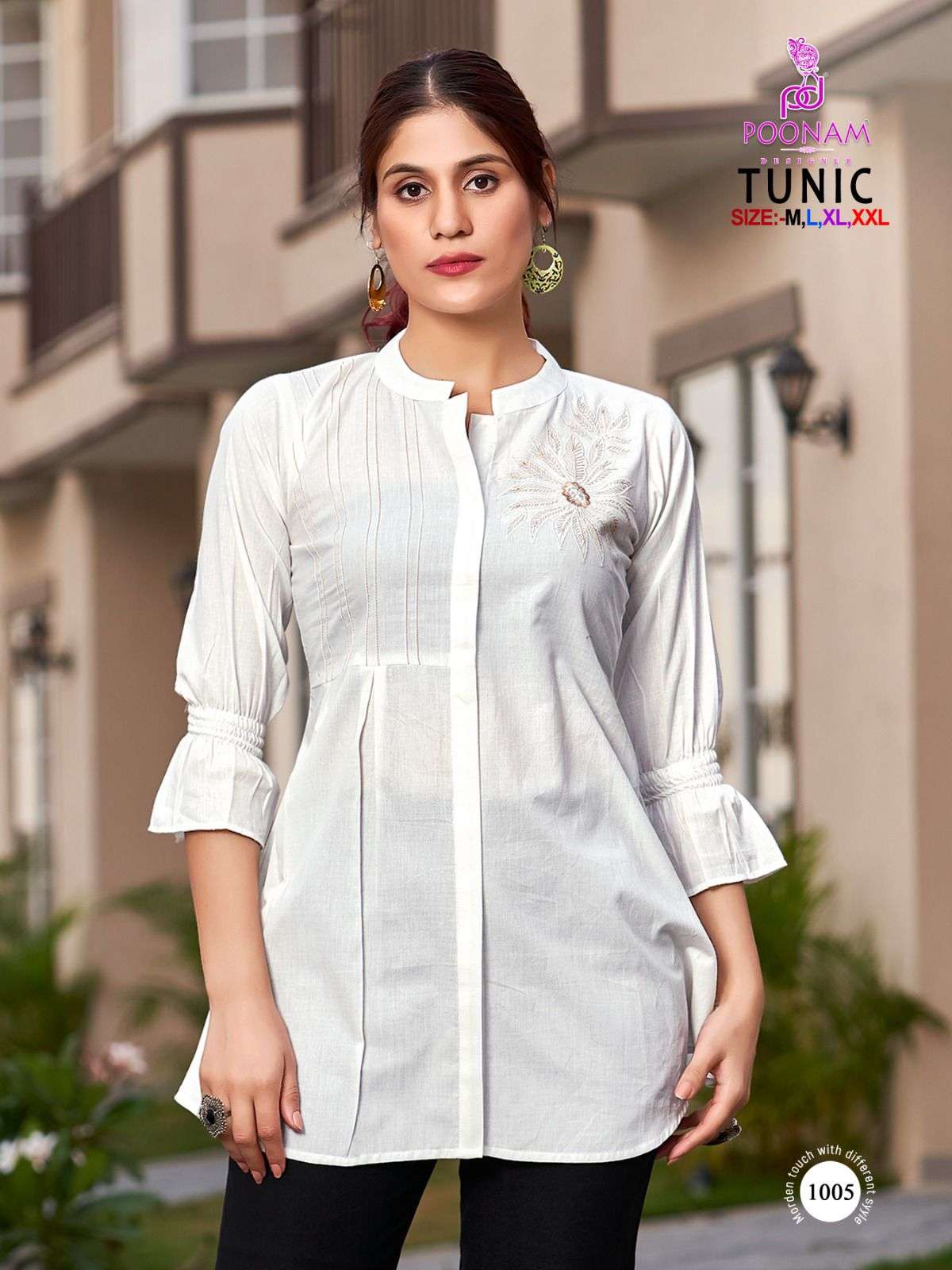 poonam designer tunic 1001-1006 series designer office wear kurti wholesaler surat gujarat