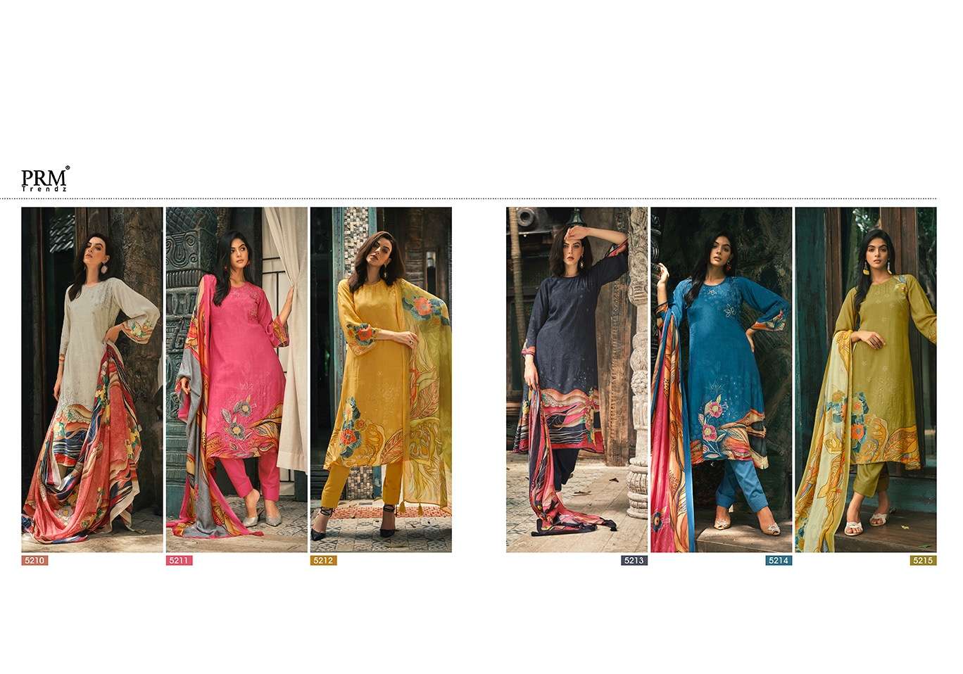 prm trendz firaaq 5210-5215 series muslin party wear salwar kameez wholesale price surat