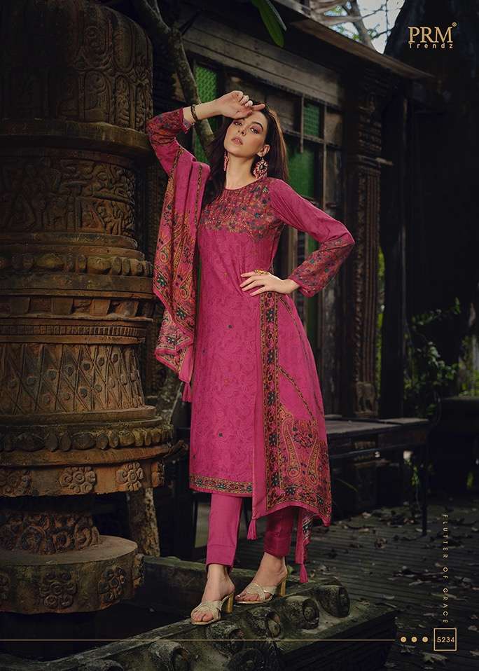 prm trendz haajat 5230-5235 series designer party wear salwar kameez wholesaler surat gujarat