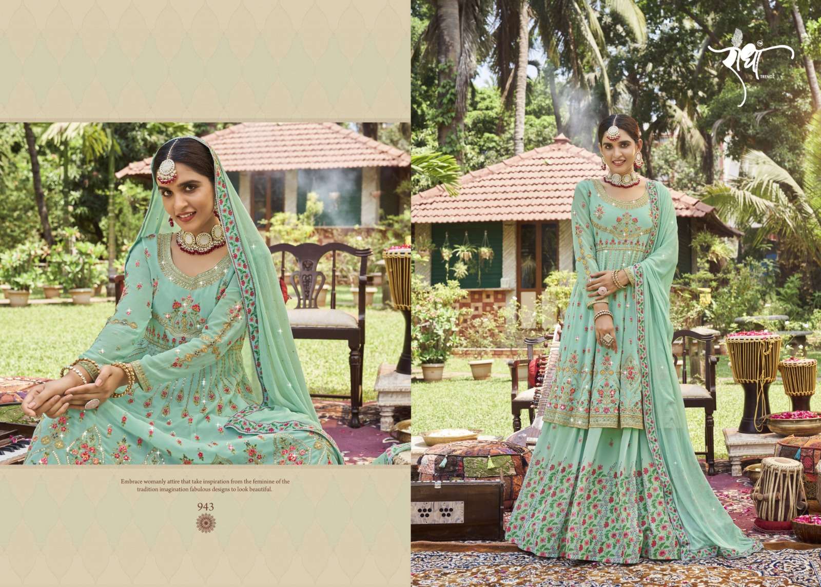 radha trendz jasmine 941-944 series designer wedding wear pakistani salwar kameez wholesaler surat