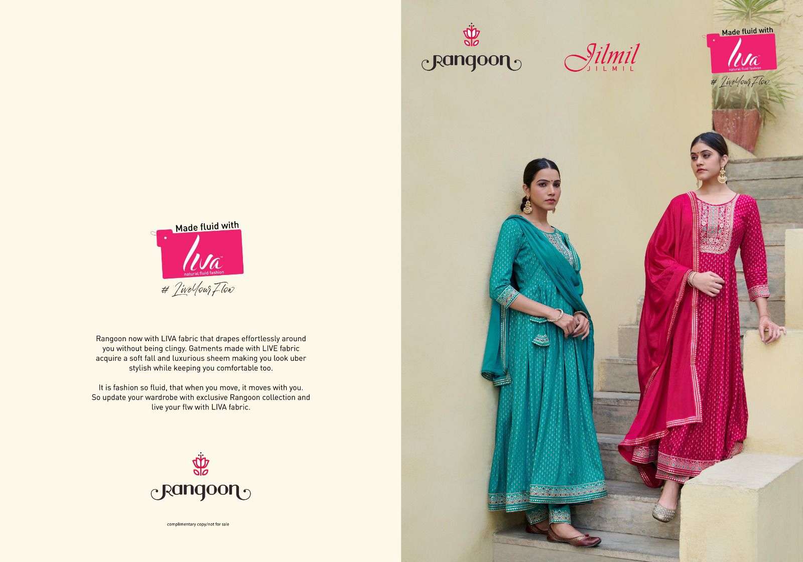 rangoon jilmil 4431-4434 series designer wedding wear pakistani salwar suit wholesaler surat
