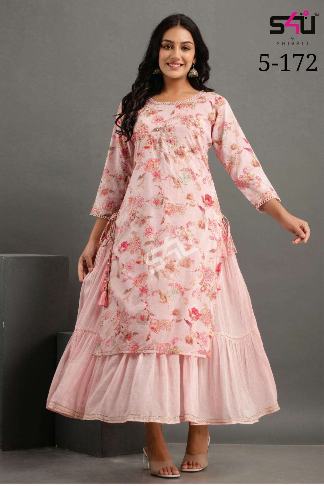 s4u shivali 5-172 design party wear designer gown kurti at wholesale price surat gujarat