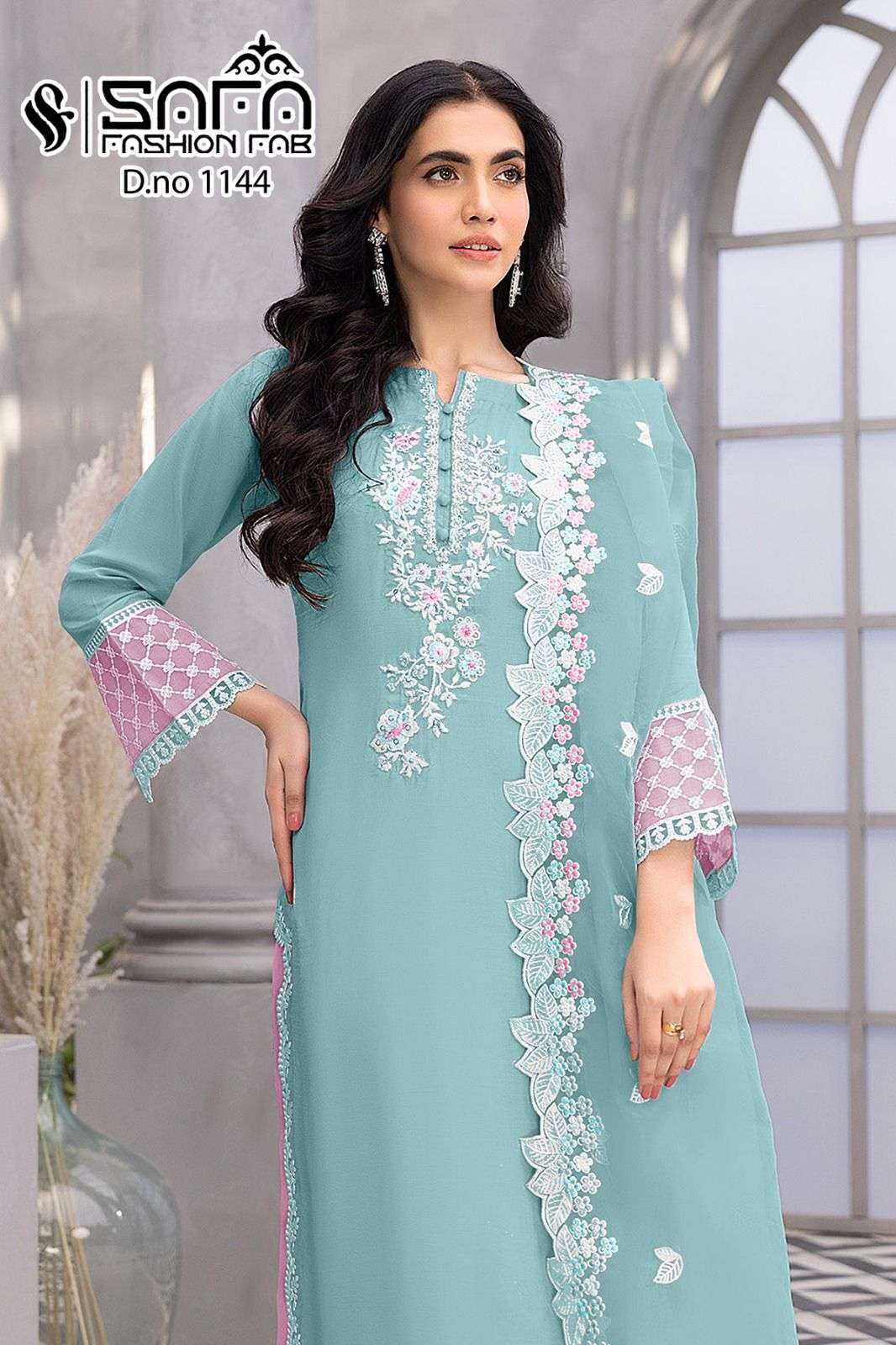 safa fashion hub 1144 colour series latest designe pakistani salwar kameez wholesaler surat gujarat
