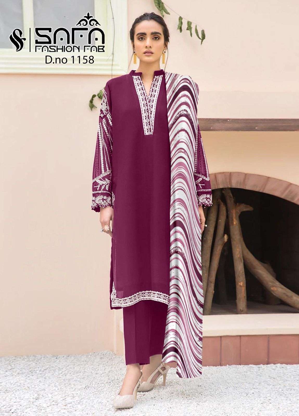 safa fashion hub 1158 colour series designer pakistani traditional readymade salwar kameez wholesaler surat gujarat