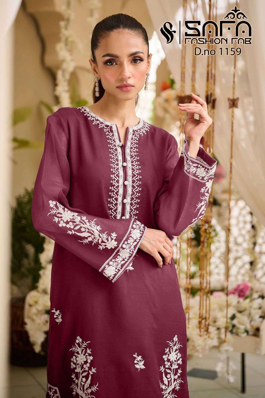 safa fashion hub 1159 color series designer pakistani readymade salwar kameez wholesaler surat gujarat