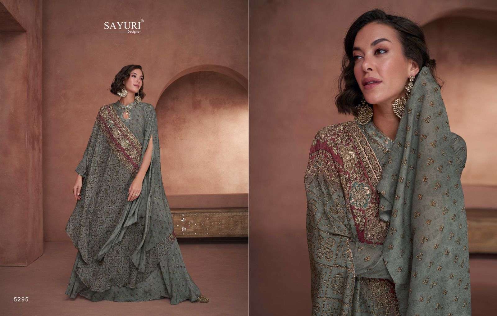 sayuri utsav 5292-5295 series designer latest indo western outfit wholesaler surat gujarat