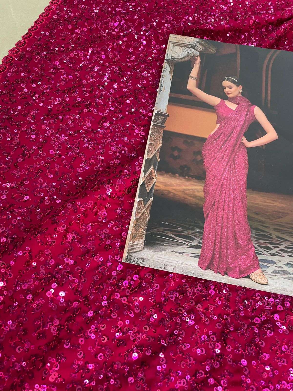 senhora emrald vol-34 2045 colour series designer party wear sequin saree wholesaler surat gujarat