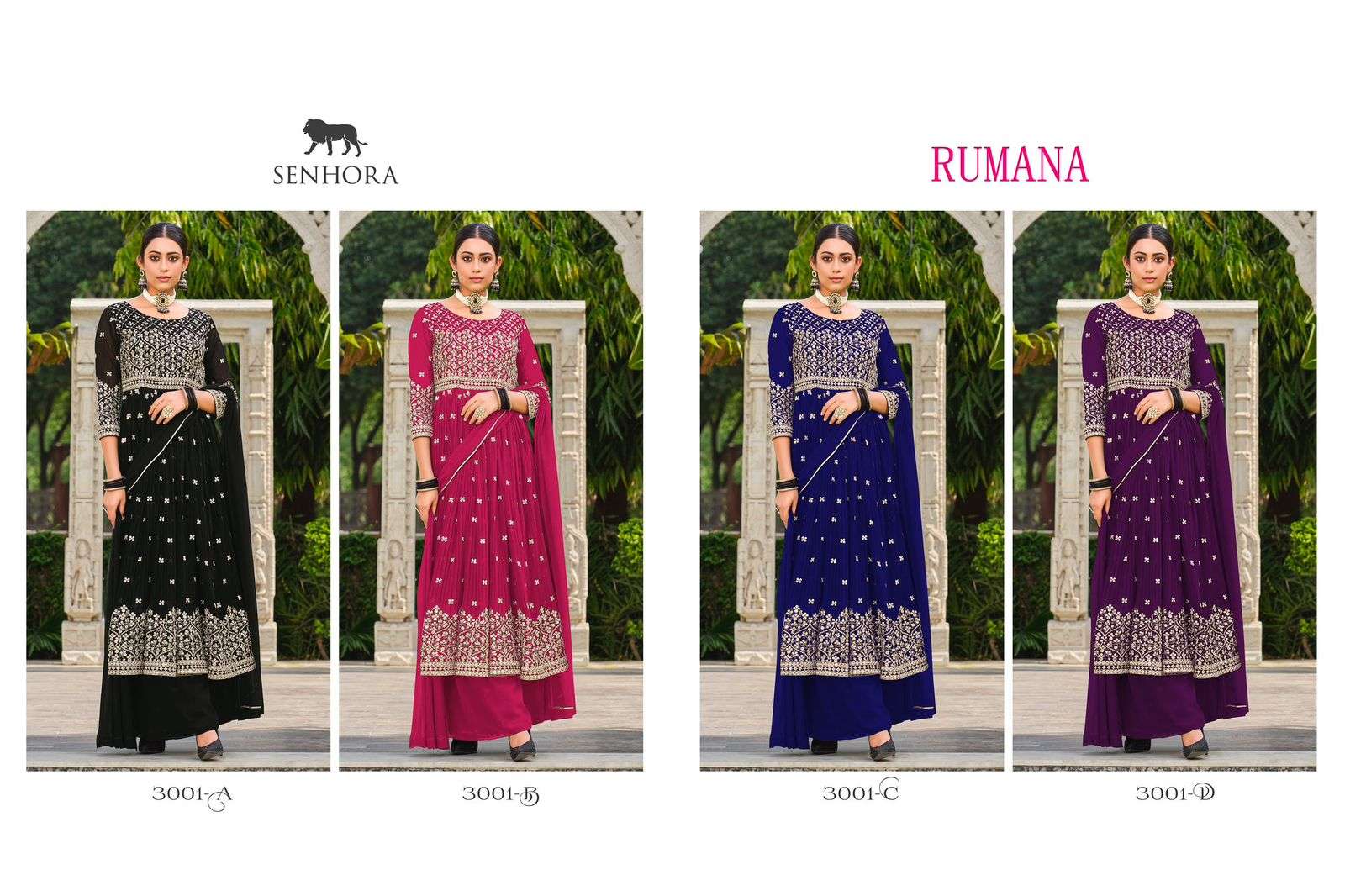 senhora rumana 3001 colour series designer readymade wedding salwar kameez wholesaler surat gujarat