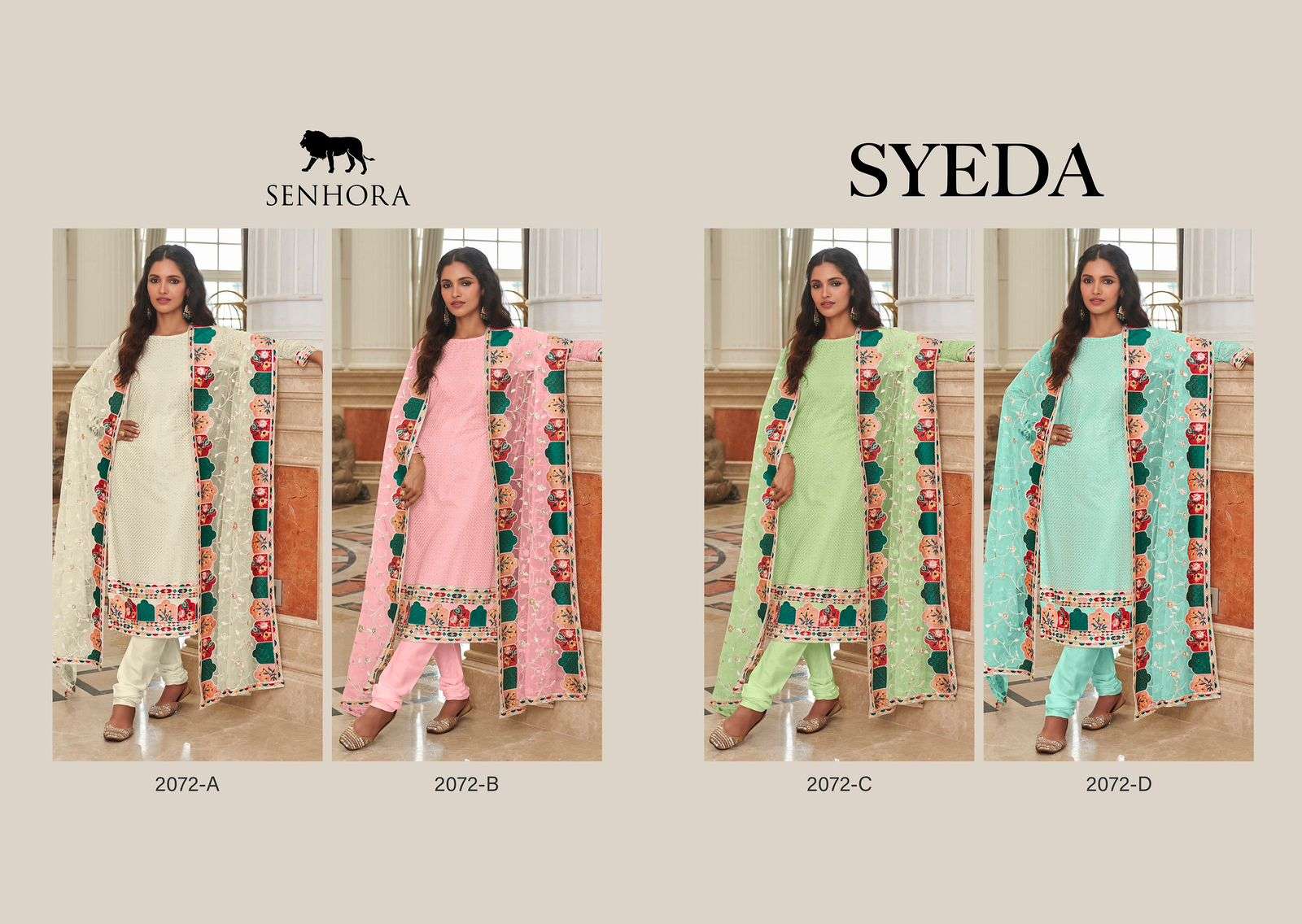 senhora syeda 2072 color series designer straight cut salwar kameez wholesaler surat gujarat
