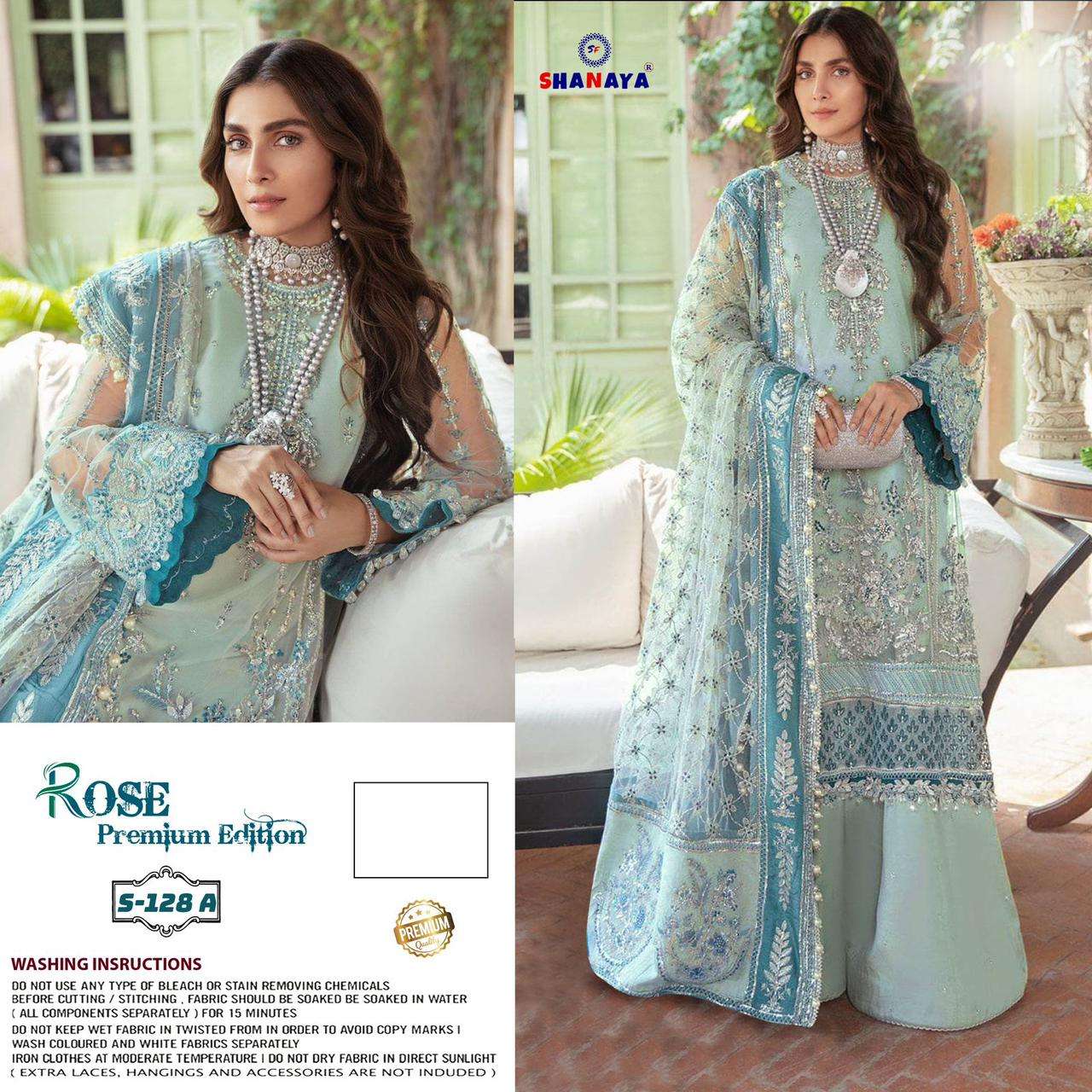 shanaya rose premium edition 128 colour series designer party wear pakistani salwar kameez wholesaler