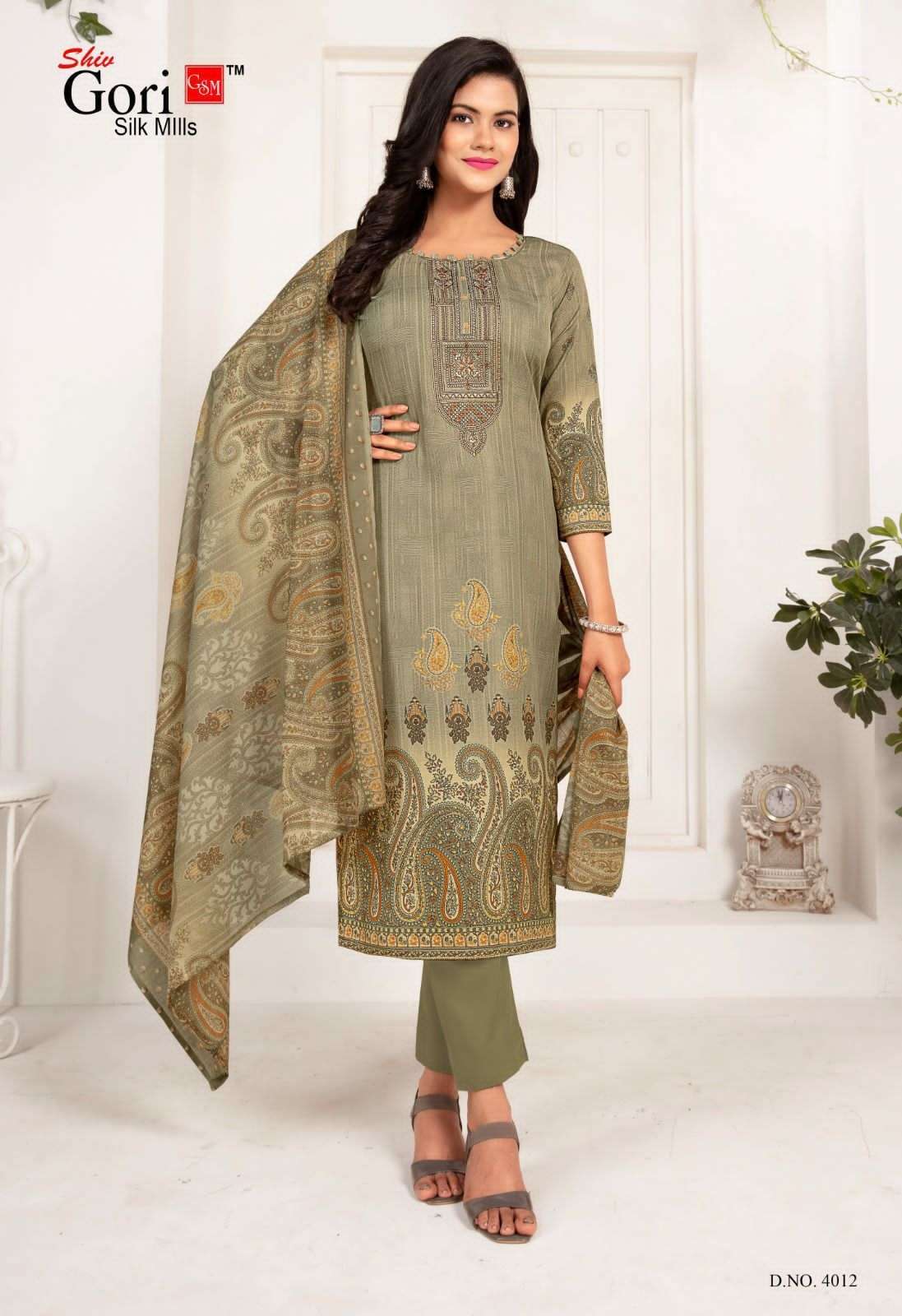 shiv gori silk mills sohni vol-4 4001-4012 series designer salwar kameez wholesaler surat gujarat 