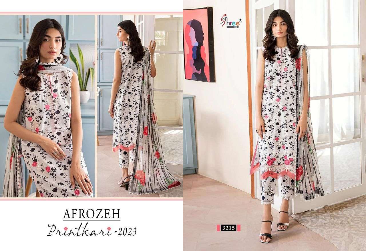shree fabs afrozeh printkari-2023 3214-3218 series pure lawn printed pakistani salwar kameez wholesale price 