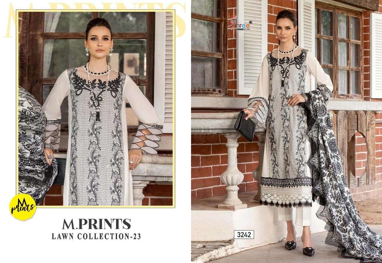 shree fabs mprint lawn collection-23 3239-3242 series designer pakistani salwar kameez wholesale price surat