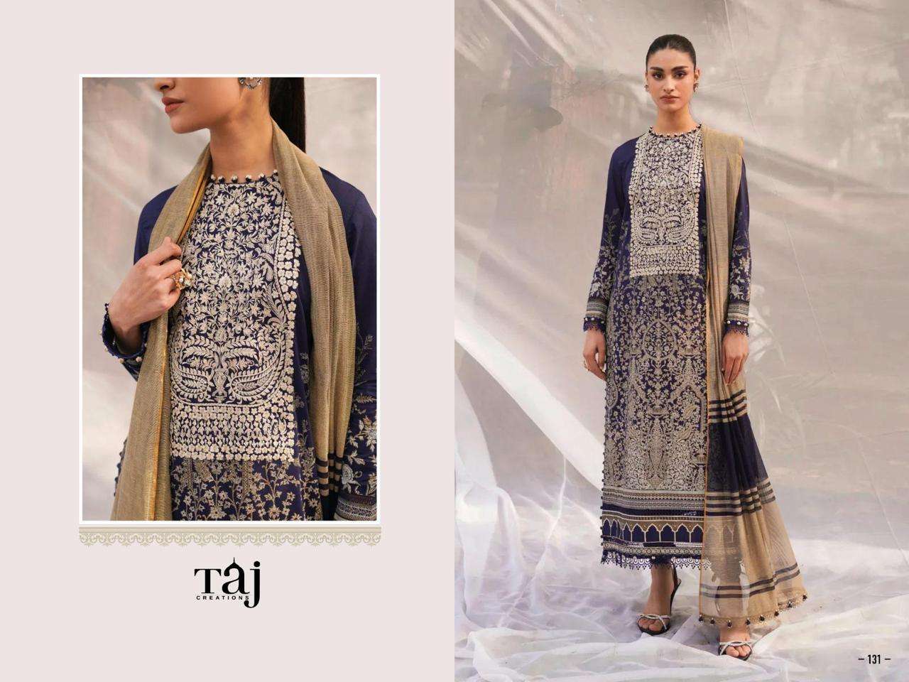 taj creations jade solitare latest designer wedding wear pakistani suit wholesaler surat gujarat