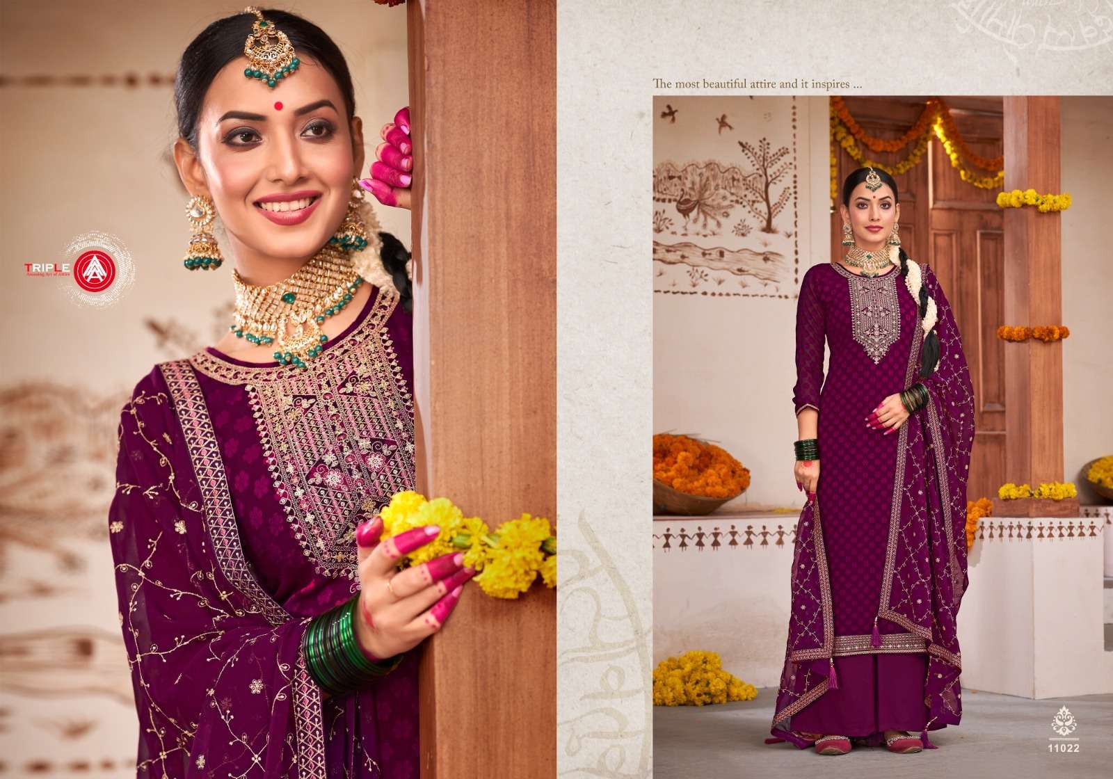 triple a anshita 11021-11026 series latest fancy designer salwar kameez wholesaler surat gujarat