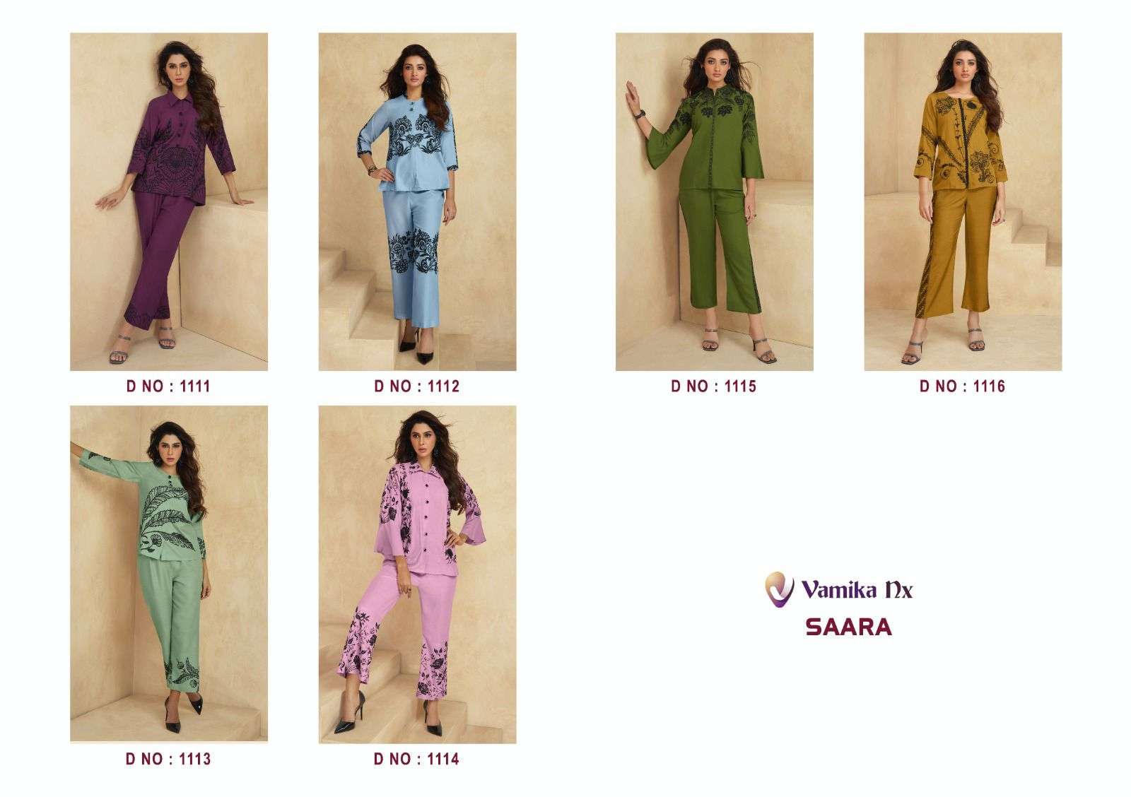 Vamika Sarra 1111-1116 Series Designer weddign wwear Cord Set Wholesaler Surat Gujarat