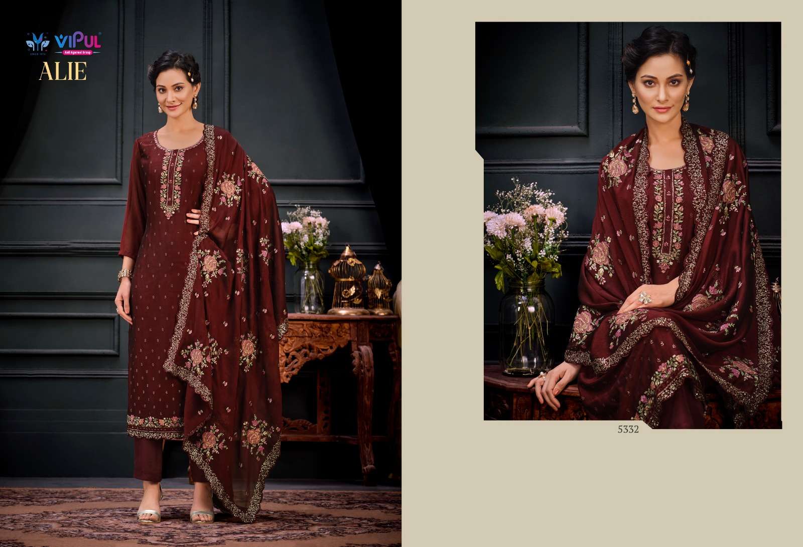 vipul alie 5331-5336 series designer wedding wear salwar kameez wholesaler surat gujarat