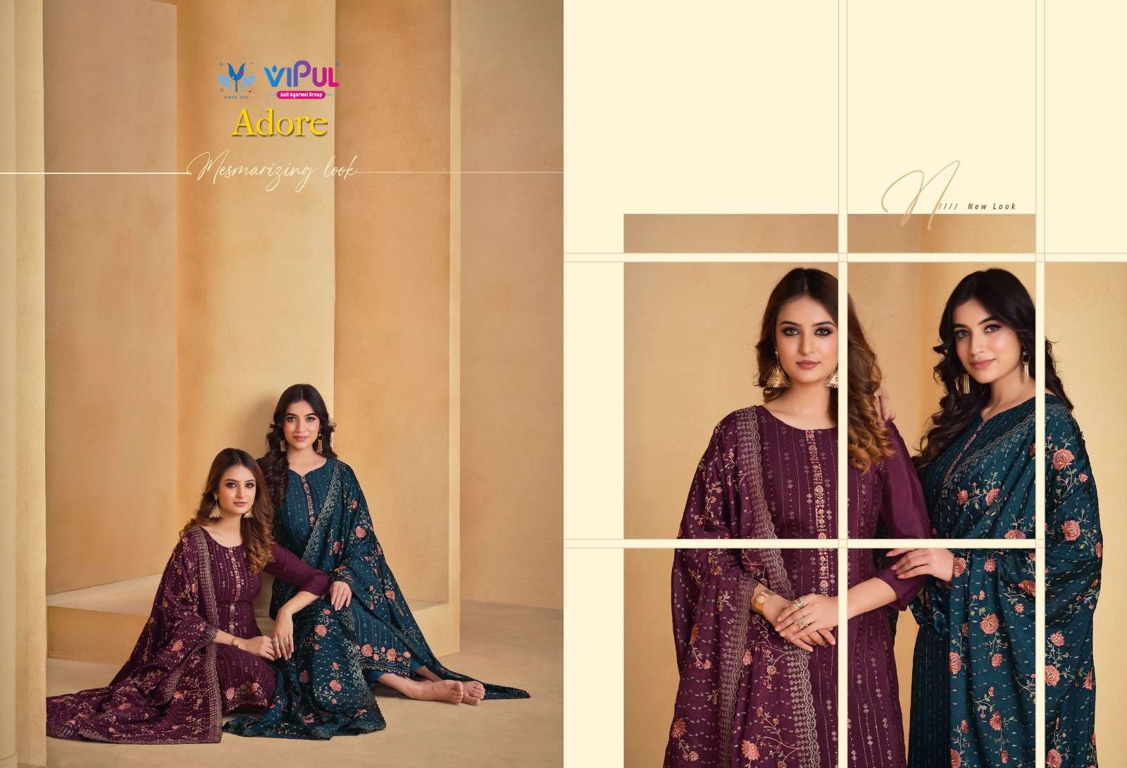 vipul fashion adore 5401-5406 series designer wedding salwar kameez wholesaler surat gujarat