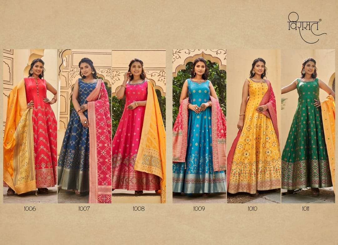 virasat banarasiya vol-2 1006-1011 series designer party wear gown collection wholesale price surat