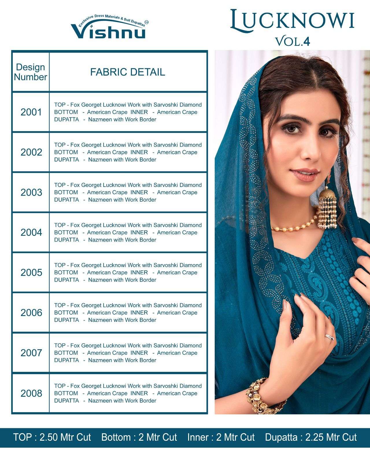vishnu lucknowi vol-4 2001-2008 series designer fancy pakistani salwar kameez wholesaler surat