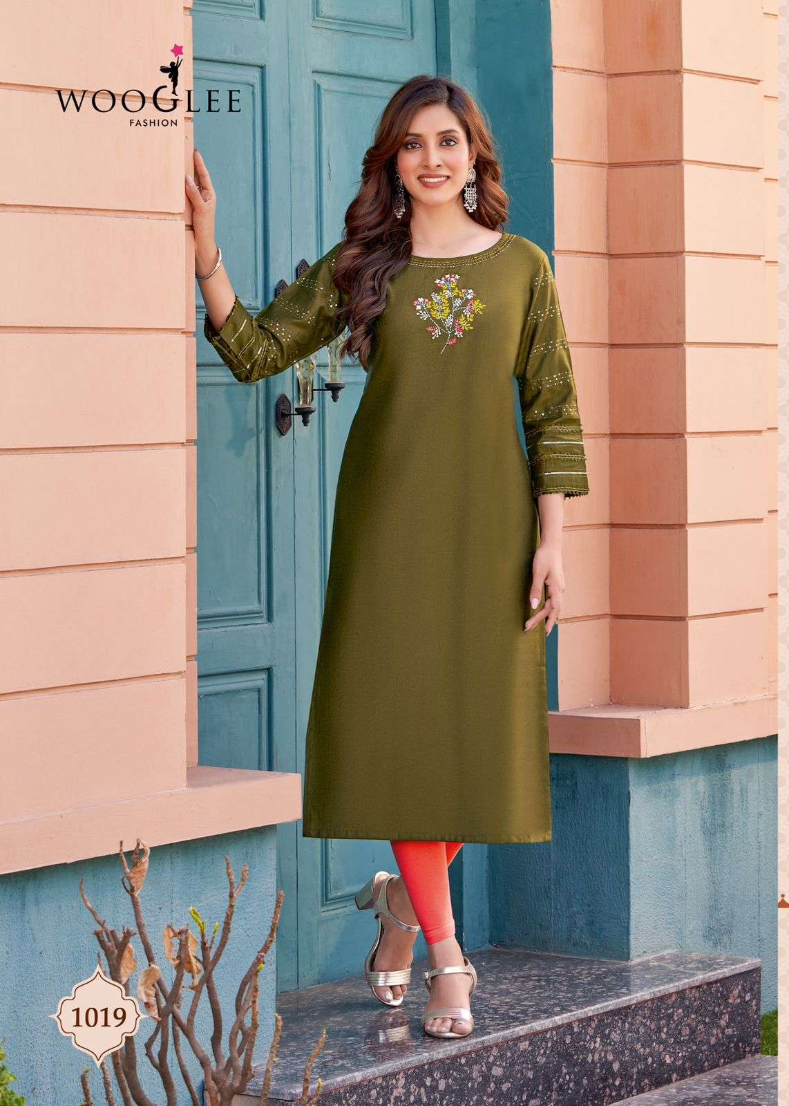 wooglee fashion maryam vol-2 1014-1019 series designer latest straight cut kurti with handwork wholesale price surat gujarat