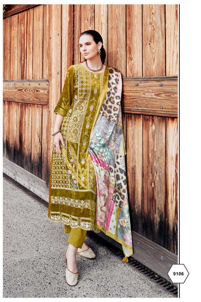 aiqa lifestyle qataar 9101-9108 series latest pakistani salwar kameez wholesaler surat gujarat