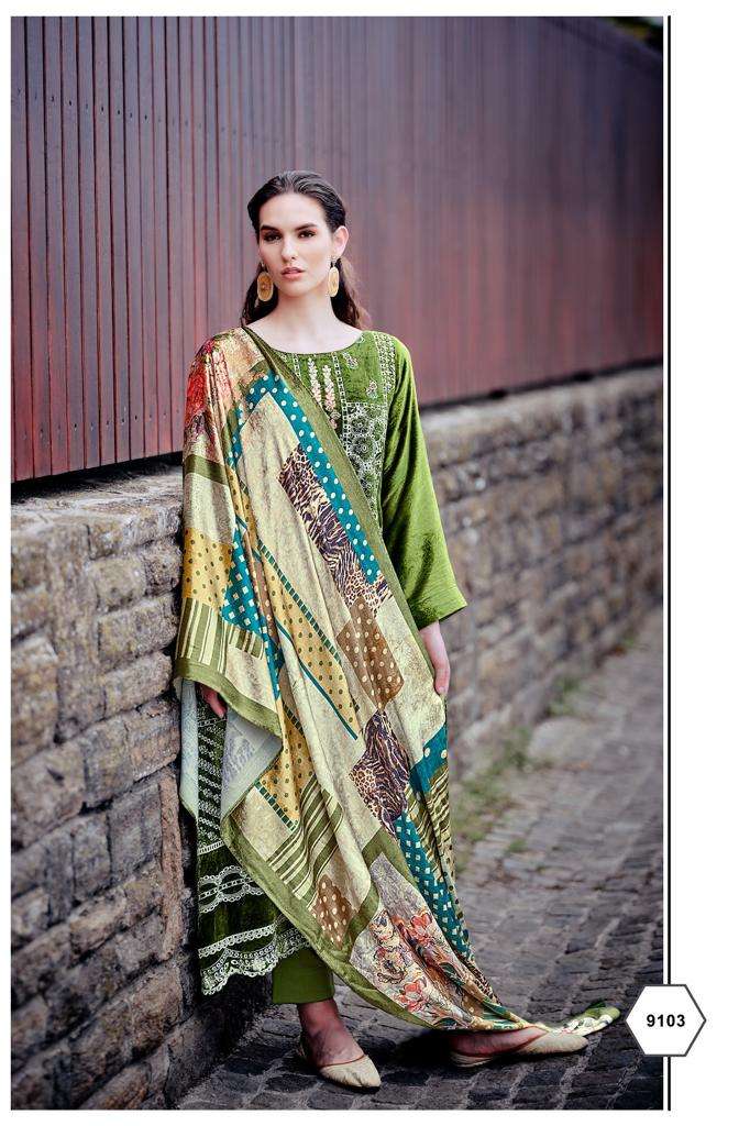 aiqa lifestyle qataar 9101-9108 series latest pakistani salwar kameez wholesaler surat gujarat