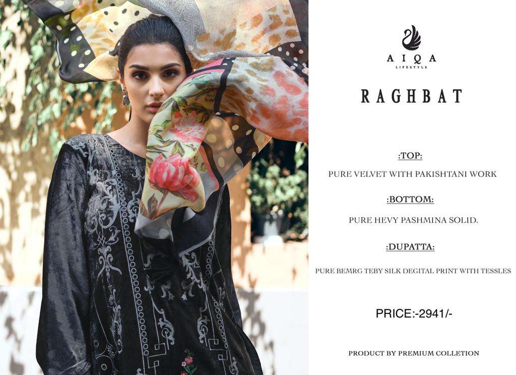 aiqa lifestyle raghbat 9001-9006 series latest designer salwar kameez wholesaler surat gujarat