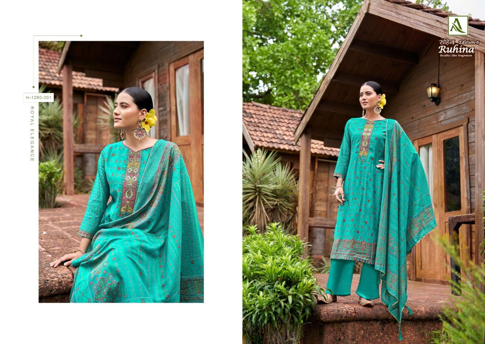 alok suit ruhina edition-6 1280-001-008 series designer fancy salwar kameez wholesaler surat gujarat