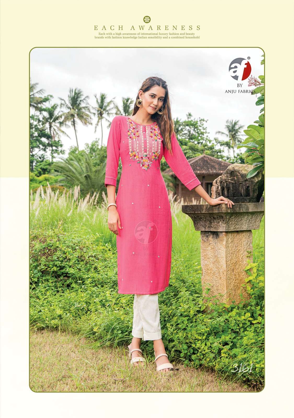 anju fabrics impressive vol-5 3161-3166 series designer fancy kurti set wholesaler surat gujarat