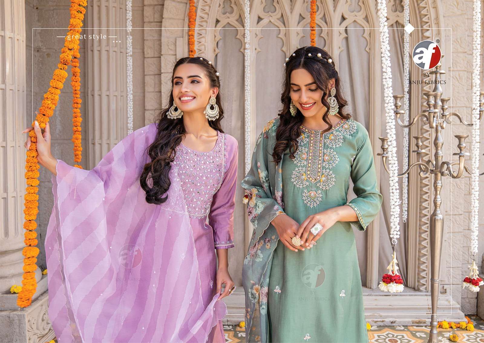 anju fabrics mayra vol-3 3251-3256 series latest designer kurti set wholesaler surat gujarat