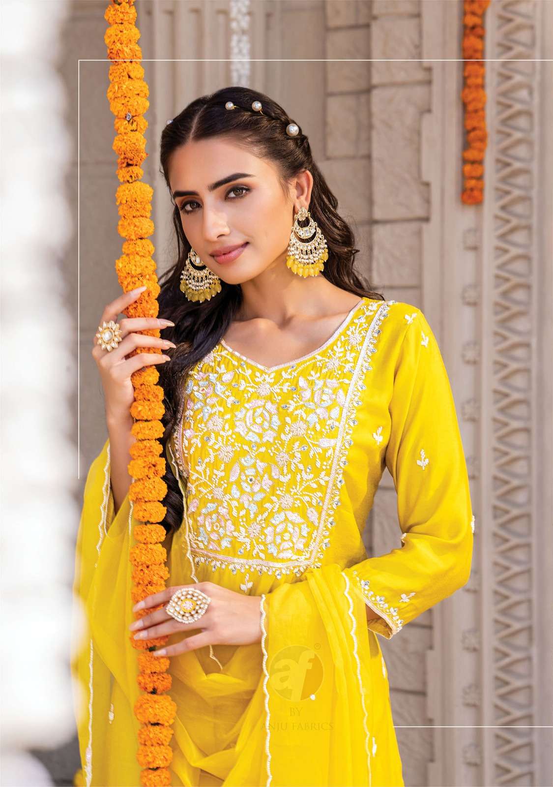 anju fabrics mayra vol-3 3251-3256 series latest designer kurti set wholesaler surat gujarat
