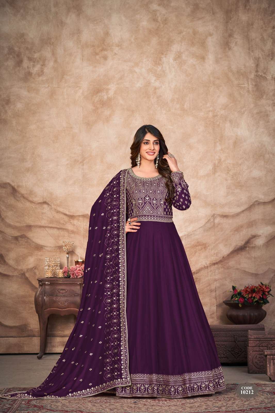 anjubaa vol-21 10211-10214 series latest designer gown type salwar kameez wholesaler surat gujarat