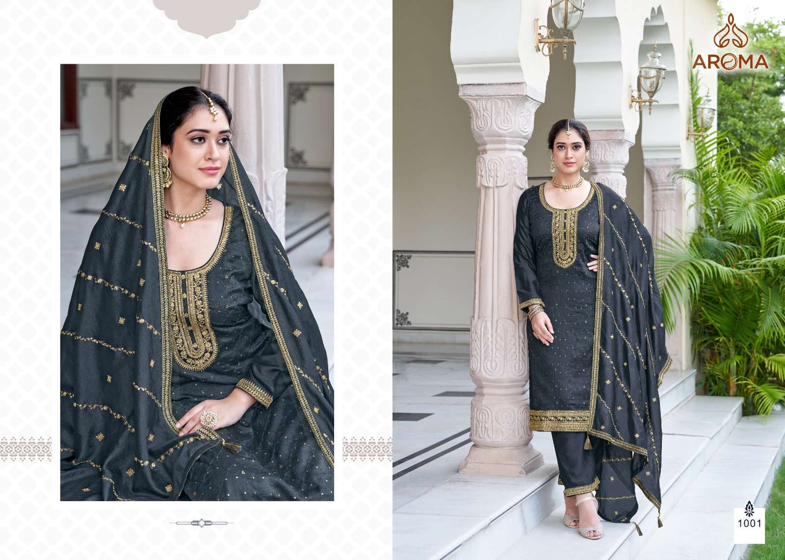 aroma nazara 1001-1004 series designer wedding wear salwar kameez wholesaler surat gujarat