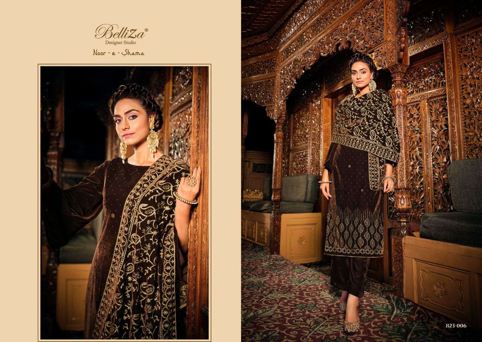 belliza noor-e-shama 823-001-008 series latest designer pakistani salwar kameez wholesaler surat gujarat