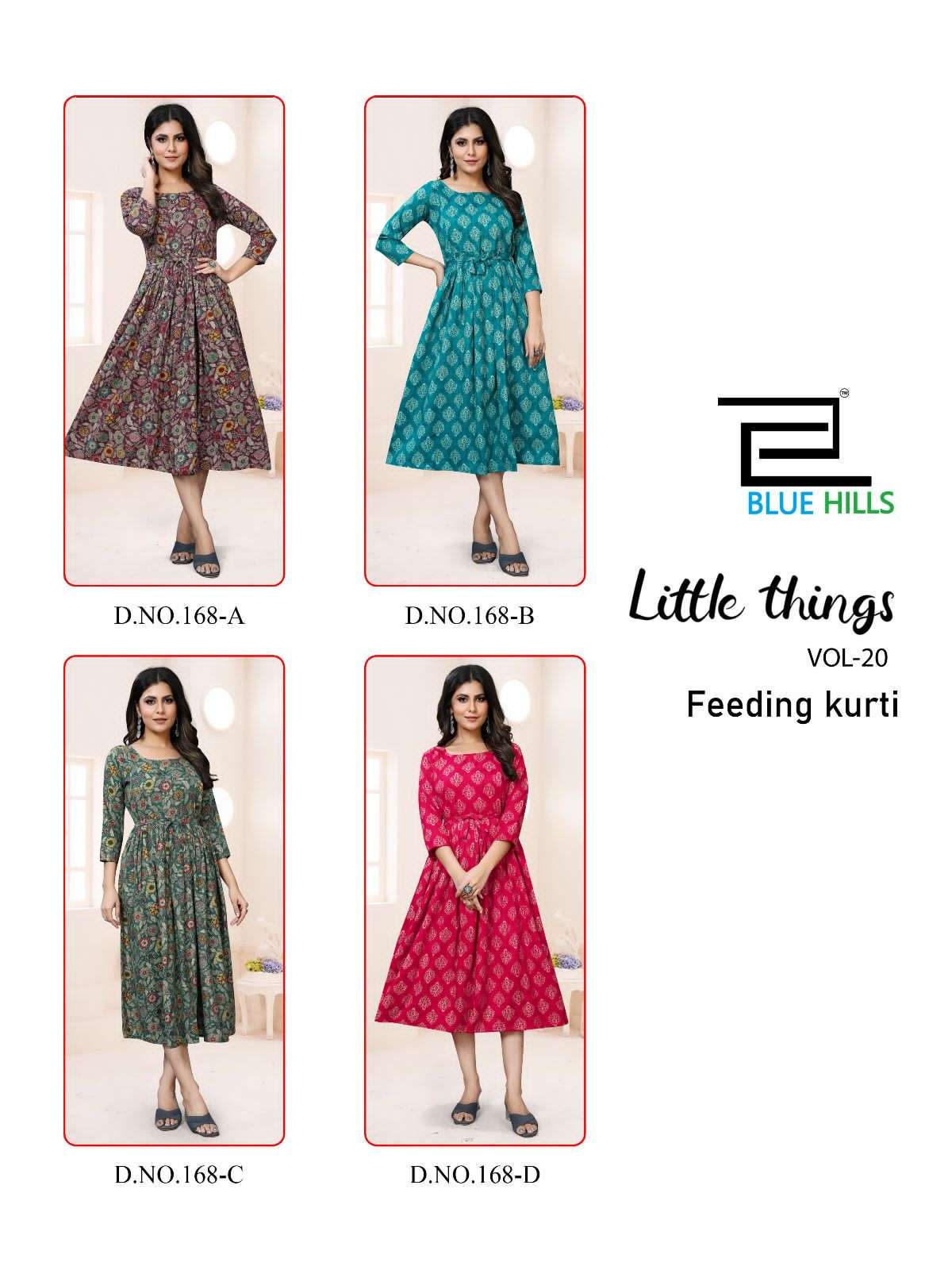 bluehills little things vol-20 168 colour series latest designer kurti set wholesaler surat gujarat