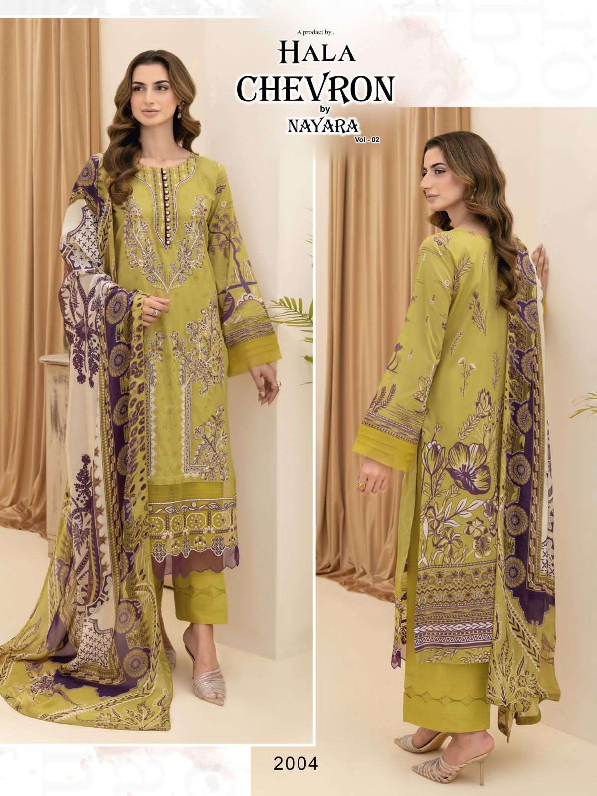 chevron by nayara vol-2 by hala heavy cotton karachi printed salwar kameez wholesale price surat