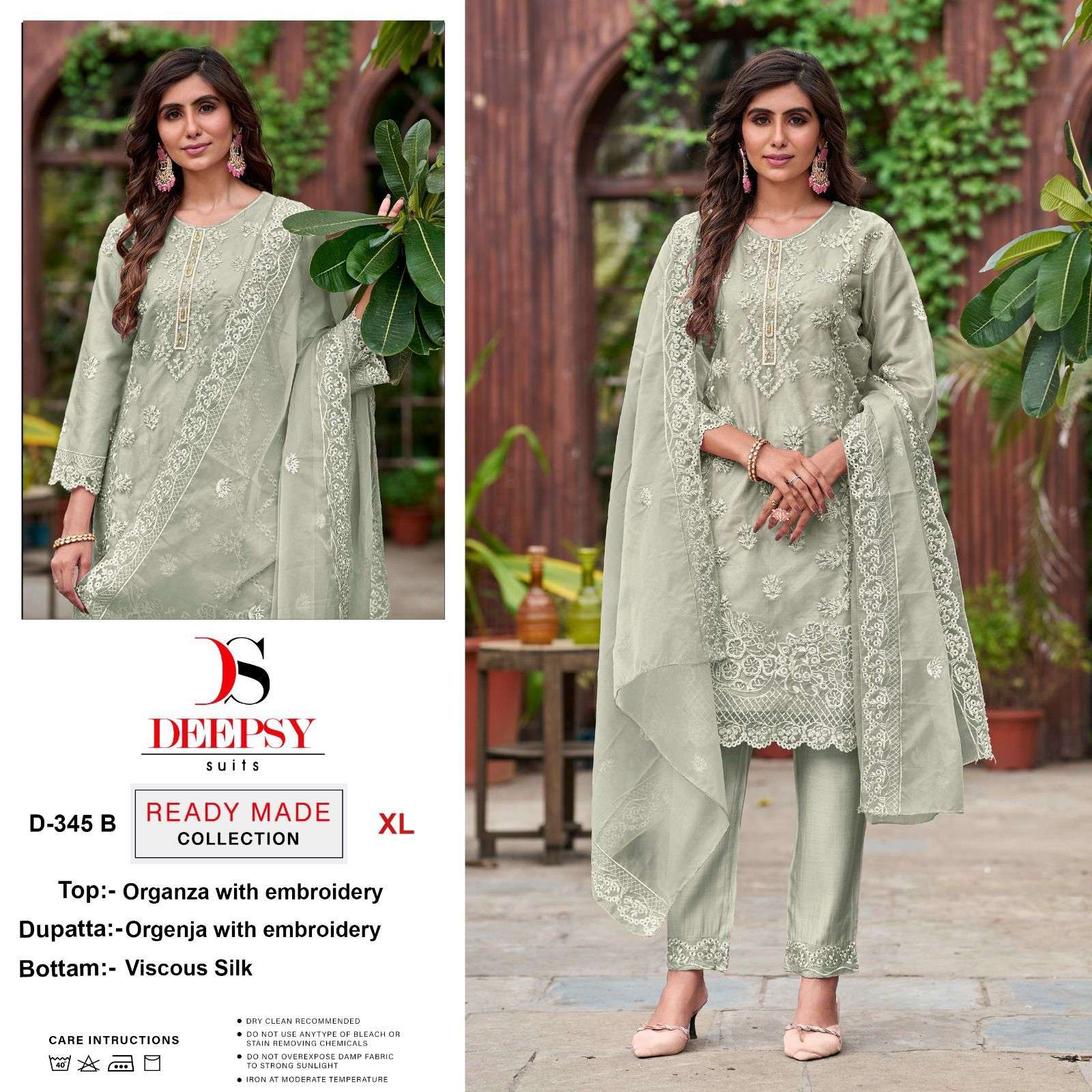 deepsy suits 345 pure organza embroidered readymade collection wholesale price surat