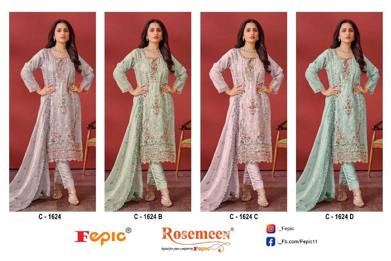 fepic rosemeen c-1174 colour series designer pakistani salwar kameez wholesaler surat gujarat