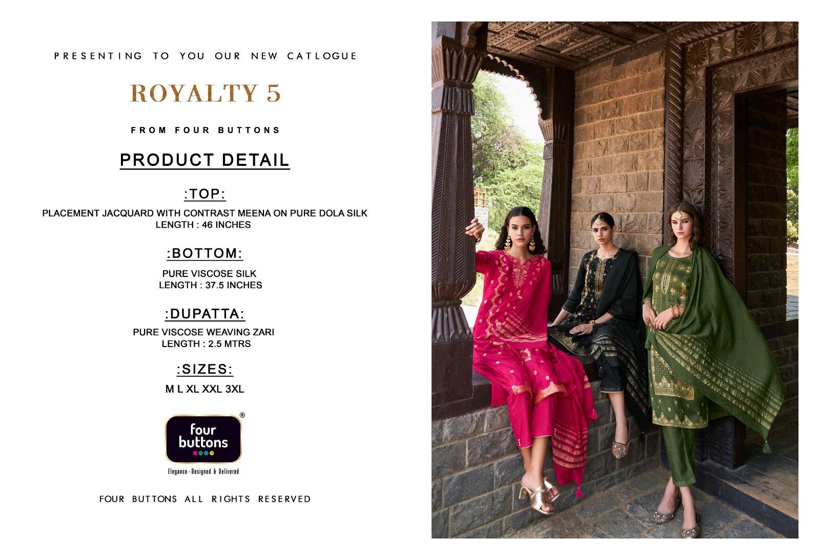 four buttons royalty vol-5 3291-3296 series latest designer salwar kameez wholesaler surat gujarat