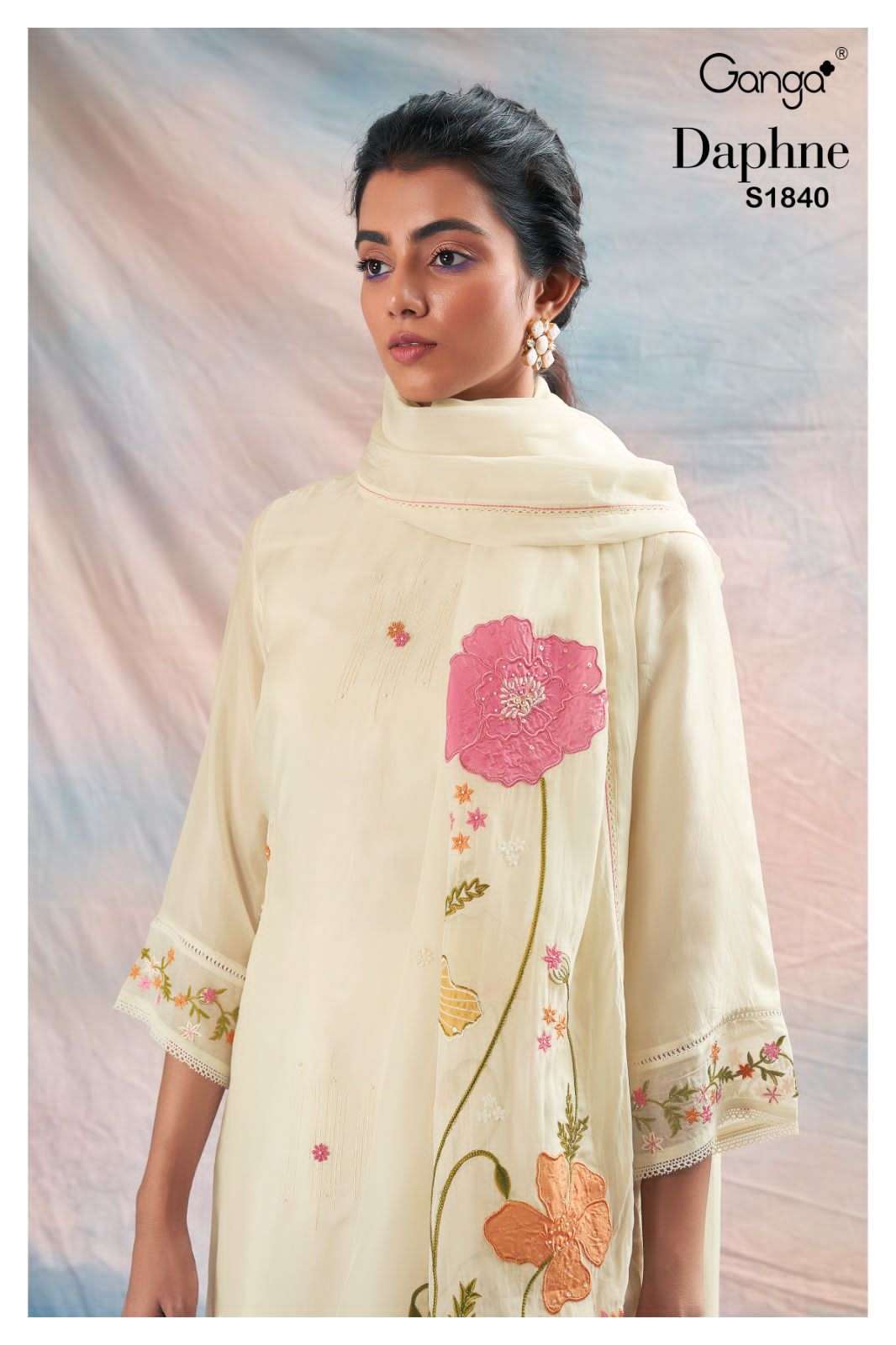 ganga fashion daphne 1840 premium designer unstich dress material collection wholesale price 