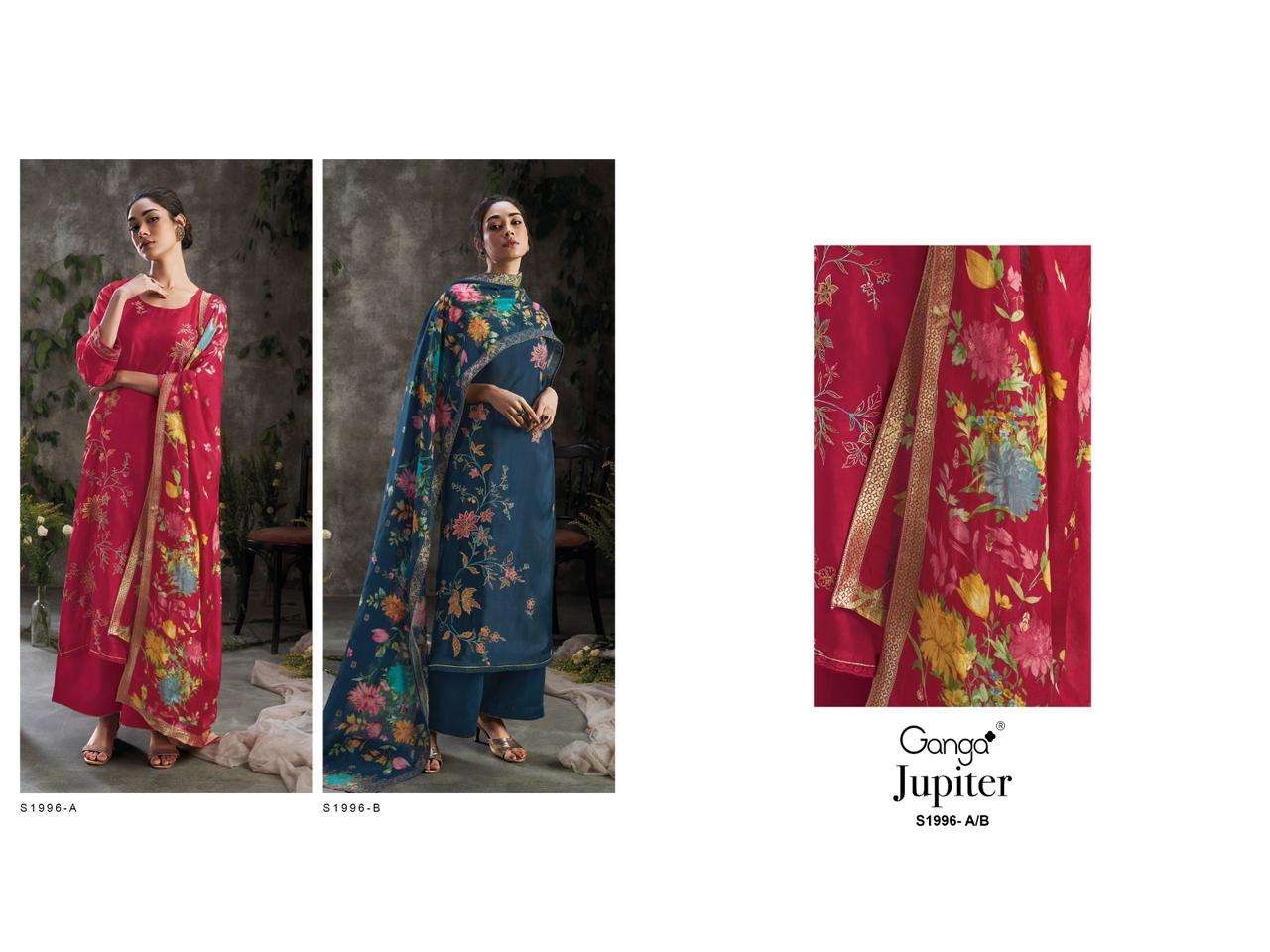 ganga jupiter 1996 colour series designer salwar kameez wholesaler surat gujarat