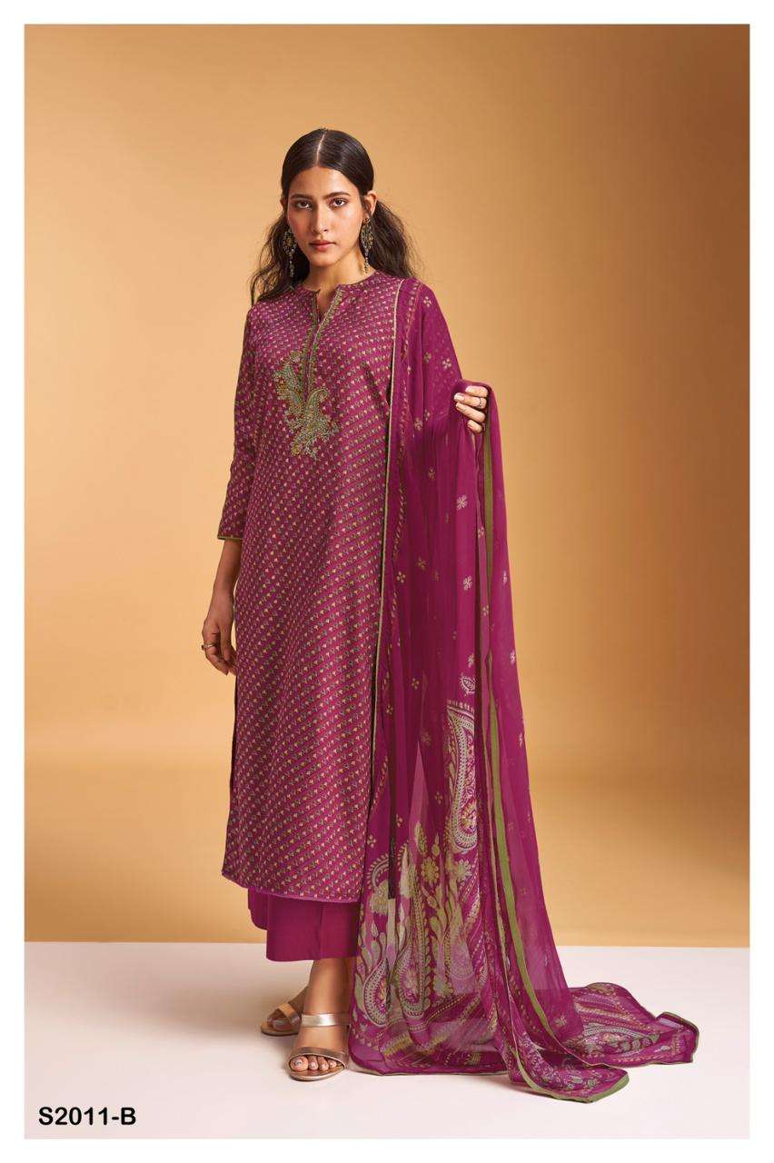 ganga linnea 2011 premium pashmina embroidred designer salwar kameez wholesale dealer surat