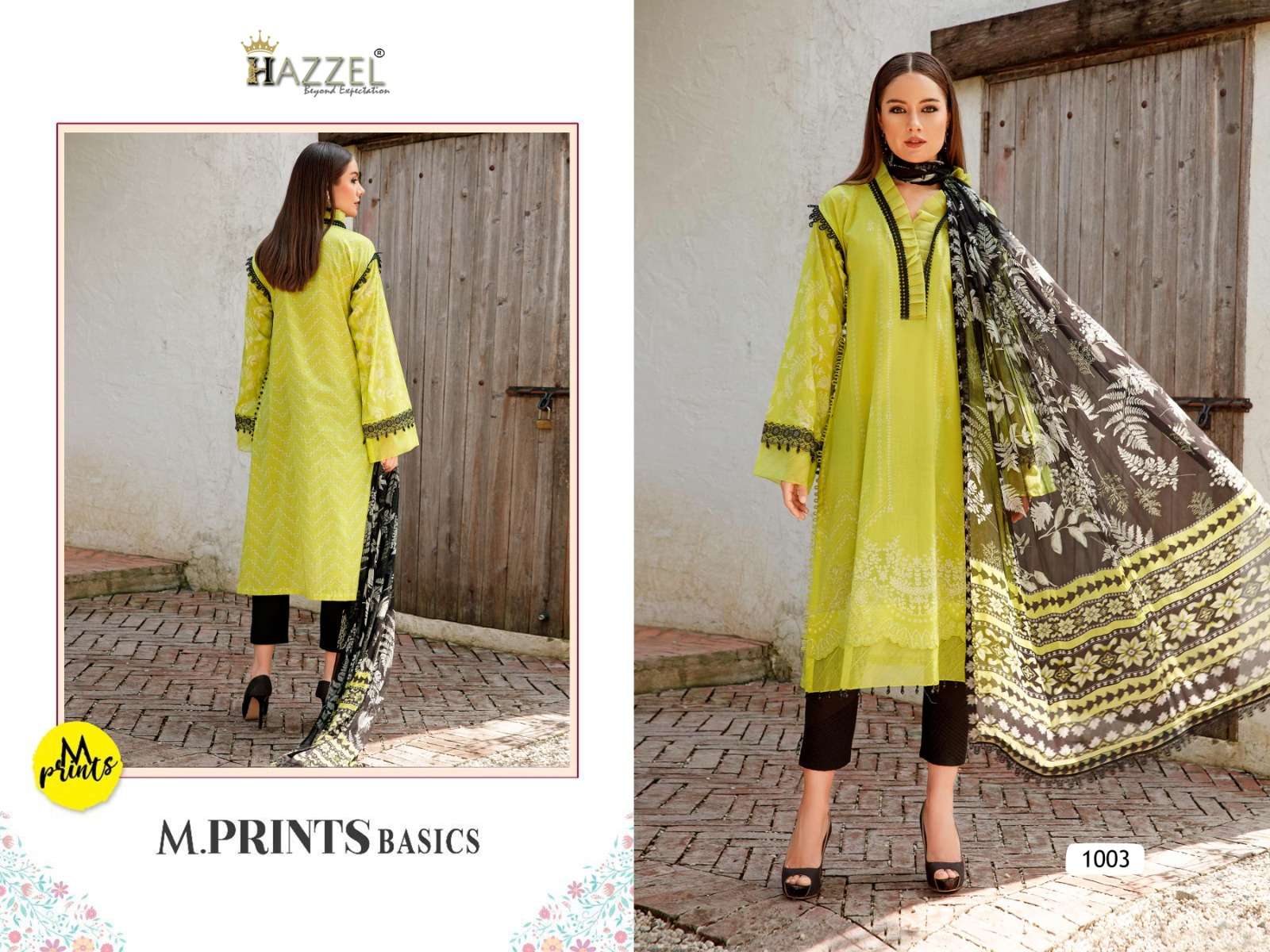 Hazzel M Prints Basics 1001-1003 Series Latest fancy Pakistani Salwar Kameez Wholesaler Surat Gujarat