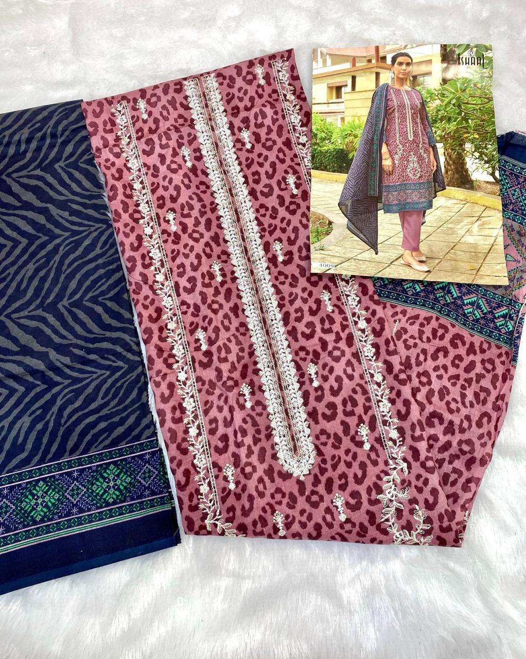 ishaal prints  embroidered vol-4 4001-4010 series designer fancy salwar kameez wholesaler surat gujarat
