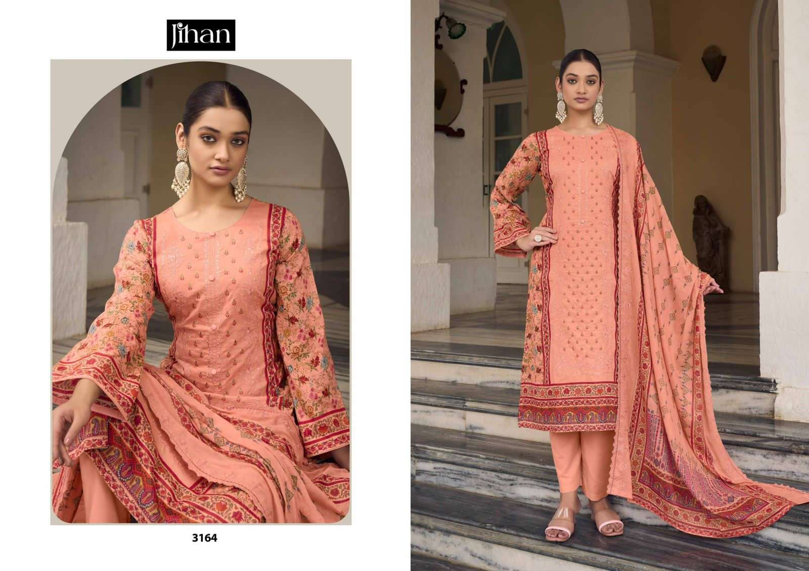 jihan bin saeed lawn collection vol-5 designer pakistani salwar kameez wholesaler surat gujarat
