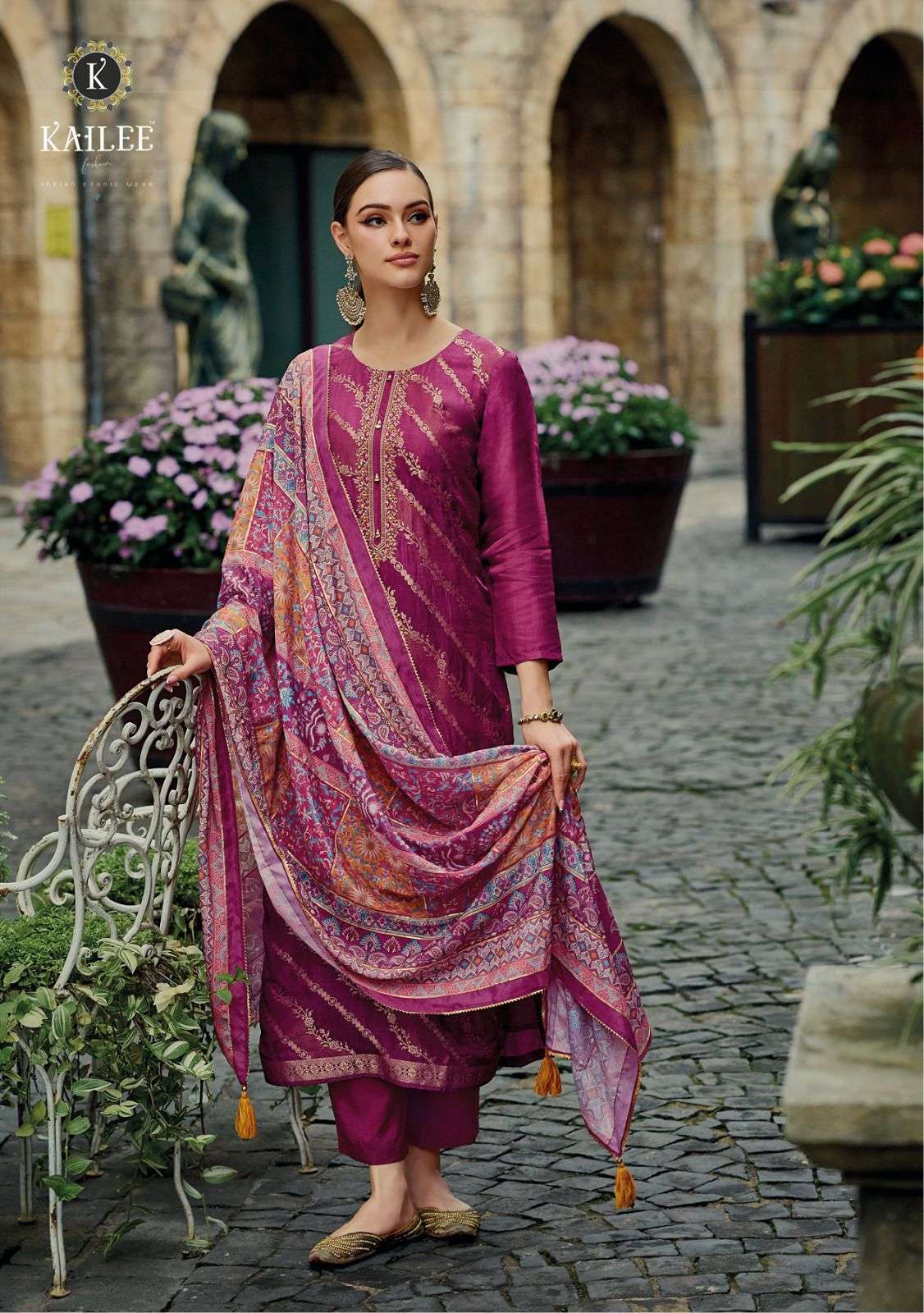 kailee fashion pearl 41281-41286 series designer pakistani fancy kurti set wholesaler surat gujarat